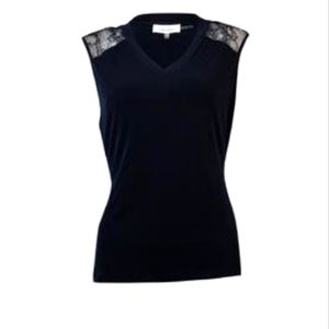 Nwt Calvin Klein women's sleeveless lace blouse